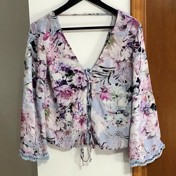 Tops - Floral V-Neck Women's Top